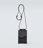 [Maison Margiela] Maison Margiela Croc-effect leather phone pouch One Size black
