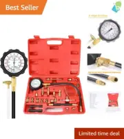 0-140PSI Universal Fuel Injector Pressure Tester Gauge Kit for Cars & Trucks