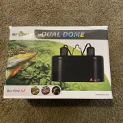 REPTI ZOO Dual Reptile Light Fixture for Reptile Dome UVB Light Fixture Dual Lam