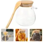Clear Glass Food Storage Containers With Bamboo Lids Sugar Container With Spoon