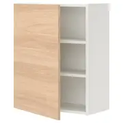 ENHET wall cb w 2 shlvs/door, white/oak effect, 60x32x75 cm