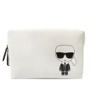 【KARL LAGERFELD 卡爾】205W3216 K / IKONIK KARL盥洗/化妝包(白色)