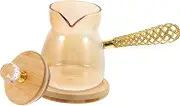 Mikinona Turkish Coffee Pot Glass Side Handle Tea Pot Long Handle Hand Drip Coffee Maker