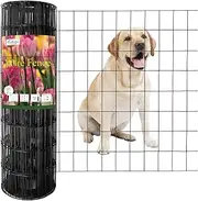 [FOREHOGAR] Black PVC Coated Welded Wire Fence 24 Inch x 50 Foot, 2 Inch x 3 Inch 16GA, Garden Border Fencing Roll Vinyl Coating Metal Wire Mesh for Yard Vegetable Plant Protection Poultry Netting