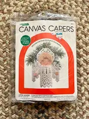Vintage 80s Leisure Arts Canvas Capers Christmas Holiday Little Angel Kit New