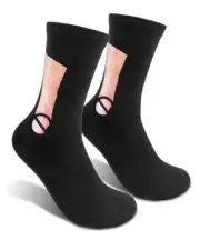 Funny Christmas Socks - Stocking Stuffers for Women and Adults Men, White Crazy