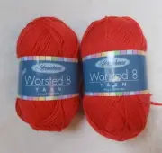 Herrschners ACRYLIC WORSTED 8 Orange YARN Lot of 2 Skeins