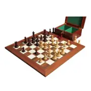 The Dubrovnik Chess Set, Box, & Board Combination - Purpleheart Gilded
