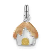 Sterling Silver Enameled House Charm