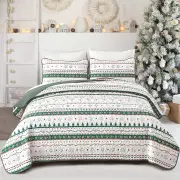 Cozy Christmas Eve Queen Bedspread Set