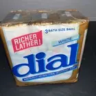 Vtg 1990 Dial Soap White 3 Pack 5oz Bath Bars Gold Foil Prop Richer Lather