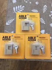 RECTANGULAR SOLID BRASS PADLOCKS WITH 3 KEYS PER LOCK - 50mm X 3