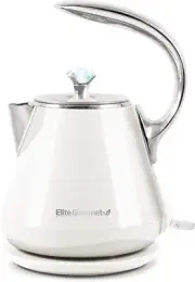 Elite Gourmet EKT-1203W Double Wall Insulated Cool Touch Electric Tea Kettel