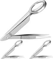 1pc Splinter Tweezers 4" Forceps w/ Magnifying Glass for Ingrown Hair Removal Tick Removal Laboratory Scientific Tool EMS EMT First Aid Survival Medical Camping
