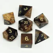 Natural Tiger's Eye Gemstone Dice Set of7 DND RPG Table-top Board Game Accessory