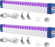 Rechargeable Black Light Bar,10W Portable Battery Powered Blacklight Lamp,UV LED Black Lights for Glow Party, Fluorescent Tapestry Poster, Halloween, Body Painting and Vaseline Glass 2 Pack