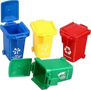 ifundom Recycle Bin Games for Boys and Girls 4pcs Trash Sorting Educational Toy Flip-Sliding Mini Bin Safe Plastic Early Learning Playset
