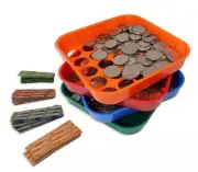 Coin Sorter Tray made EASY! 4 Color Sorting Trays & 40 Money Wraps POUR & SHAKE