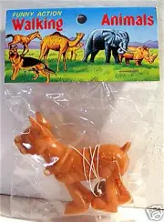 Vintage Ramp Walker Walking Cattle Dog Pkg Header Toy Old Vending Store Stock
