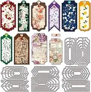 GLOBLELAND Bookmark Tags Cutting Dies Metal Geometric Frame Die Cuts Nested Borders Background Cutting Embossing Templates for Scrapbooking Crafts Paper Cards Making