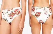 ☀️ New ZULU & ZEPHYR Size 10 Lined RETRO Floral High Waist BIKINI PANT RRP $89