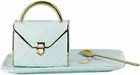 Light blue handbag / purse shaped mug with saucer and spoon. Perfect lady gift