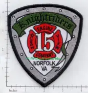 Virginia - Norfolk Engine 15 VA Fire Dept Patch - Knightriders
