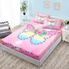 Butterflies Print Girls Bed Decor Fitted Sheet Set Single/Double/Queen/King Size