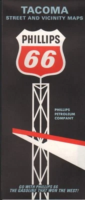 1966 Phillips 66 Road Map: Tacoma NOS