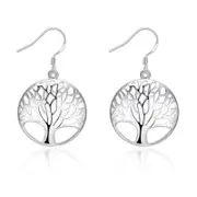 Earrings Veile Studios Thanksgiving Gift Sterling Silver Plated Tree Of Life Drop Dangle