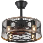 Caged Ceiling Fans with Lights and Remote, Farmhouse Ceiling Fan with Light B...