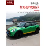 適用于寶馬MINI迷你COOPER車身拉花賽車格子腰線貼紙改裝ONE側身S