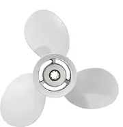 LUMIXE 9 1/4 X 9 3/4 Boat Outboard Propeller Aluminum Alloy 3 Blades 8 Spline Tooths White, for Yamaha, 9.9-15HP 683-45952-00-EL Boat Propeller