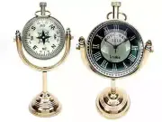 Handmade Vintage Maritime Small Desk Clock Brass Table Clock With Direction
