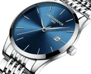 Fashion Waterproof Watch Ultra-thin Steel with Quartz Watch Calendar Waterproof Watch Watch Suitable for Men-2