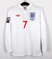 2010-11 ENGLAND Home L/S No.7 BECKHAM WorldCup Qualifying vs Andorra 10-11 SHIRT