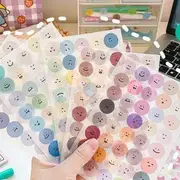 Geometric Sticker (Various Designs) 6 Pcs - Smiley Face - One Size
