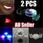 2x LED Light up Flashing Mouth Piece Glow Teeth Toys For Halloween Rave KP