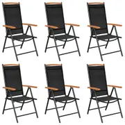 Folding Garden Chairs 6 pcs Textilene Black vidaXL