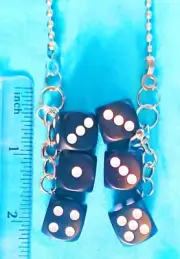 Set of Two ~ Three BLACK DICE ~ Ceiling Fan Pulls