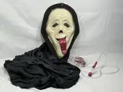 Vtg Easter Unlimited Scream Ghost Face Tongue Blood Pumping Mask Costume RARE