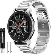 METEQI 22mm Solid Stainless Steel Strap Compatible with Samsung Galaxy Watch 46mm/Gear S3/Galaxy Watch 3 45mm/Huawei Watch GT/Huawei Watch GT2 46mm/GT3 46mm