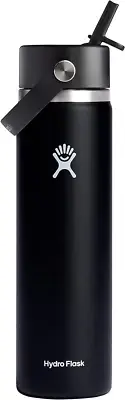 Hydro Flask Wide Flex Straw Cap Black 24 Oz