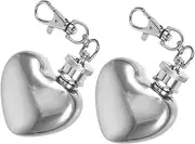 ADOCARN Mini Heart Flask Keychain Leak-Proof Stainless Steel Flask for Liquor Small Flask for Outdoor Camping