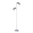 Audrey Floor Lamp White Modern Metal Stand Double Heads Adjustable Reading Light