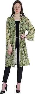[Moomaya] Womens Printed Front Open Shrug Full Sleeve Summer Sheer Cardigan
