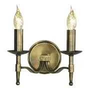 Stanford 2 Light Candle Brass Wall Lamp