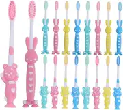 Beavorty Kids Toothbrushes Set 32pcs Soft Bristles Cartoon Design Travel Kit Toothbrush