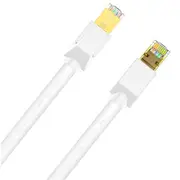 Cruxtec Cat8 Ethernet Cable - 3m - White 40Gb / SFTP Triple Shielding [RS8-030-WH]