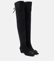 [Roger Vivier] Roger Vivier Belle Vivier 45 suede over-the-knee boots AU 10 black